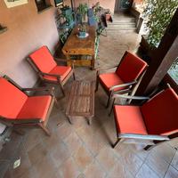 Salotto poltrone + tavolino esterno giardino