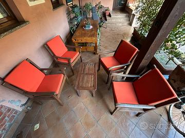 Salotto poltrone + tavolino esterno giardino