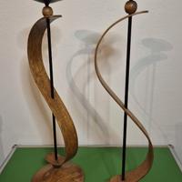 Portacandela in legno di teak anni 50