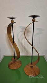 Portacandela in legno di teak anni 50