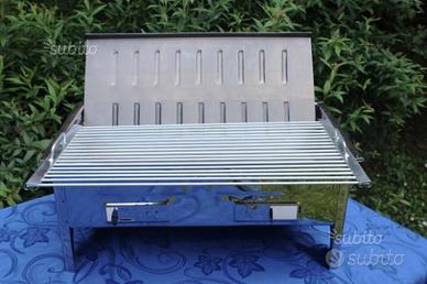 Barbecue portatile in acciaio inox larghezza 54cm