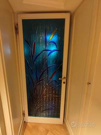 Porta interna con vetrata artistica
