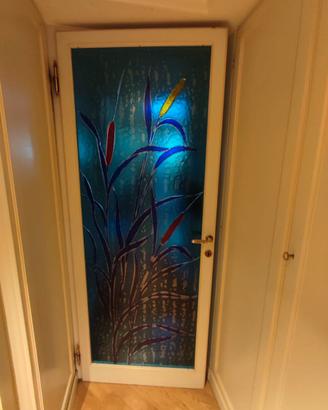 Porta interna con vetrata artistica