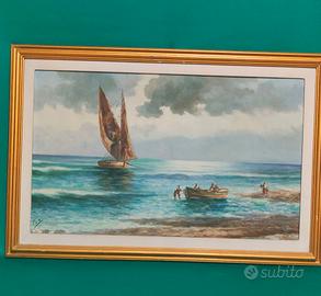 quadro dipinto olio su legno 