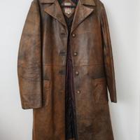 Trench in pelle vera invecchiata 