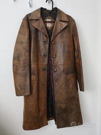 Trench in pelle vera invecchiata 