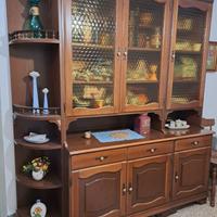 Soggiorno completo sala Madia vetrina legno sedie