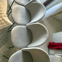 4 sedie velluto chiaro grigio