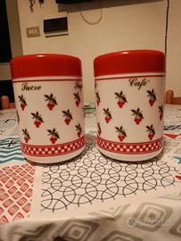 Coppia barattoli in arcopal vintage Cerve' 