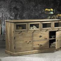 Mobile 2 ante 4 cass vetro 2 cass legno cod 12009