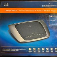 Cisco Linksys X3000 modem router wireless ADSL2+ 8
