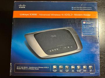 Cisco Linksys X3000 modem router wireless ADSL2+ 8