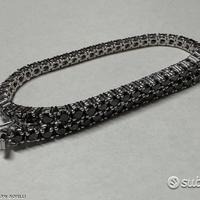 BRACCIALE TENNIS ORO 18kt. CON DIAMANTI NERI 5,22
