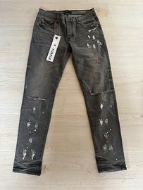 Jeans Purple grigio con macchie bianche