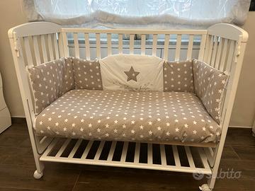 CULLA ITALBABY IN LEGNO + MATERASSO + ACCESSORI