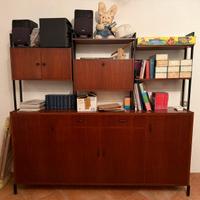 MOBILE LETTO CON LIBRERIA IN LEGNO