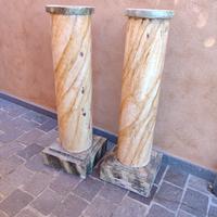 Coppia antiche colonne legno sec. xix