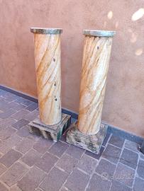 Coppia antiche colonne legno sec. xix