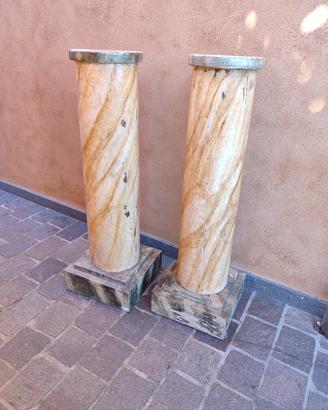 Coppia antiche colonne legno sec. xix