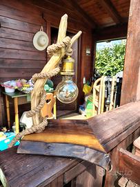 stupenda lampada artigianale legno naturale