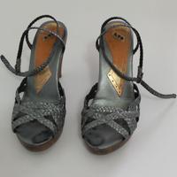 Sandali in legno e pelle TG 36