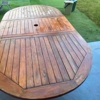 Tavolo e 6 sedie in Tek