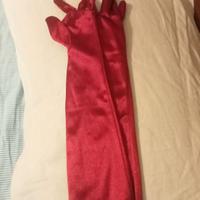 Guanti lunghi fuxia brillantinati