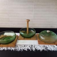 Set cucina ARTEK legno e vetro design modernariato