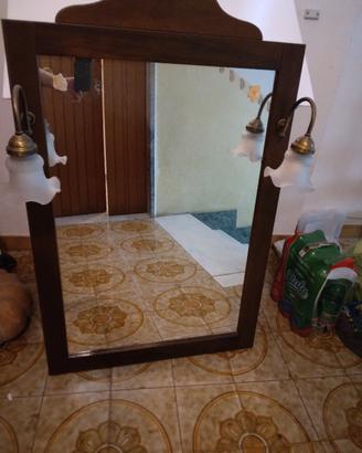 specchio in legno
