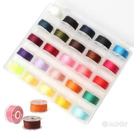Contenitore con 25 spolette cucito vuote