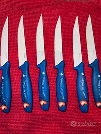 Set x6 coltelli Egan Blu "campo di cuori"