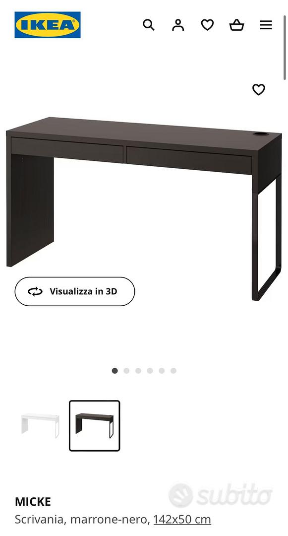 MICKE Scrivania, marrone-nero, 142x50 cm - IKEA Italia