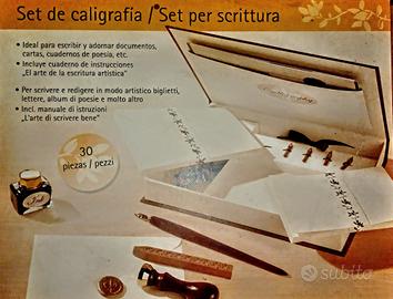 Set calligrafia scrittura timbro ceralacca 