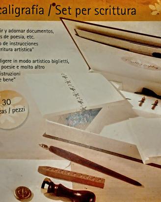 Set calligrafia scrittura timbro ceralacca 