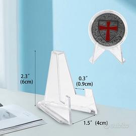 5 Supporti in acrilico per monete, cellulari