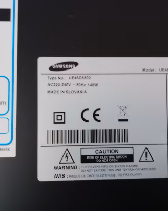 TV Samsung 46 pollici rotta