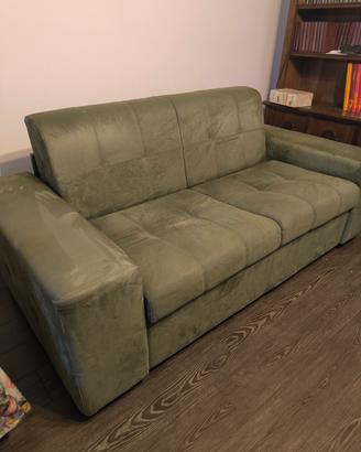 Divano letto 2 posti in tessuto colore verde