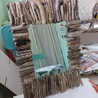 specchio con legni di mare cm 55x38