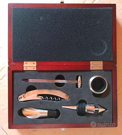 Set per il vino con scatola in legno