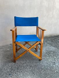 Sedia stile “da regista” in legno