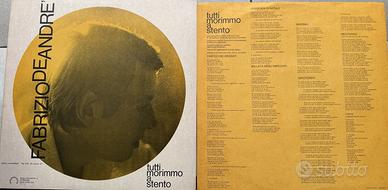 Disco vinile F. De Andrè - Tutti morimmo a stento
