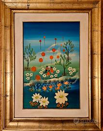 Quadro naïf olio su tela di Marilisa Zamariola