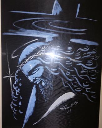 quadro con pittura e disegno 