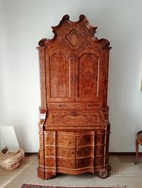 Mobile antico Trumeau in radica di noce