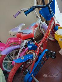 bici Spiderman e bici barbie 