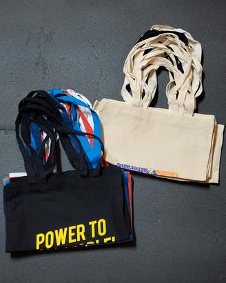 Stock 25 Borse Shopper in Stoffa, Brand assortiti