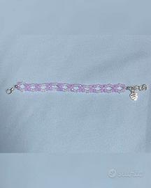 BRACCIALE CON PERLINE LILLA E TRASPARENTI