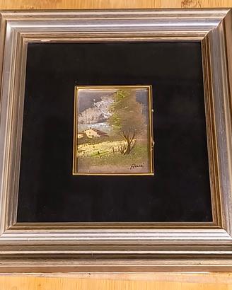 Quadro BARJ - BUZZONI su foglia Argento 996