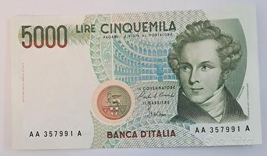 5000 lire Bellini serie AA...A (FDS).