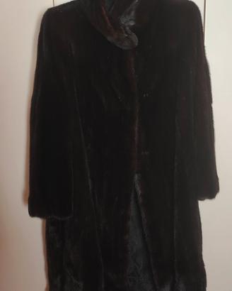 Pelliccia di visone autentica colore nero/mogano –